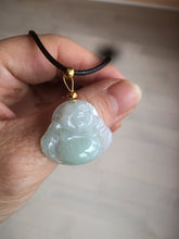 Load image into Gallery viewer, Certified 100% Natural light green/white happy buddha jadeite Jade pendant necklace X110-4-7361

