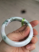 Load image into Gallery viewer, 55.2mm Certified Type A 100% Natural light green/purple/brown authentic Jadeite Jade bangle F86-6199
