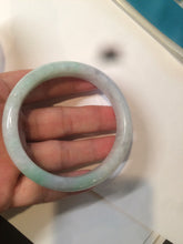 Load image into Gallery viewer, 55.7mm certified 100% natural sunny green/white jadeite jade bangle AQ29-1420
