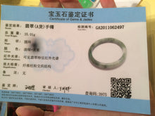 Load image into Gallery viewer, Certifed  100% Natural Type A 52.7 mm green/light purple oval jadeite jade bangle B6
