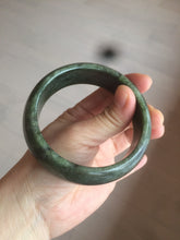 Load image into Gallery viewer, 60.5mm 100% Natural dark green/black nephrite Hetian Jade(碧玉)  bangle HF17
