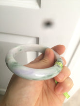 Load image into Gallery viewer, 55.2mm Certified Type A 100% Natural light green/purple/brown authentic Jadeite Jade bangle F86-6199
