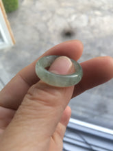 Load image into Gallery viewer, 100% natural type A green/white/yellow jadeite jade band ring  Q12
