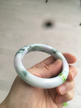 Load image into Gallery viewer, 55.2mm Certified Type A 100% Natural light green/purple/brown authentic Jadeite Jade bangle F86-6199
