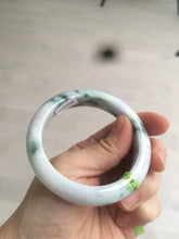 Load image into Gallery viewer, 55.2mm Certified Type A 100% Natural light green/purple/brown authentic Jadeite Jade bangle F86-6199
