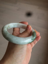 Load image into Gallery viewer, 61.7mm certified 100% natural type A sunny green/dark green/white chubby jadeite jade bangle D79-0673
