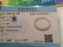 Load image into Gallery viewer, 56.7mm Certified Type A 100% Natural icy light green/orange  Jadeite Jade bangle A21-3146
