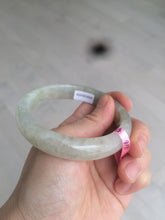 Load image into Gallery viewer, 57.2mm certified type A 100% Natural icy watery pale pinkish gray/white/gray/black Jadeite Jade bangle X39-1616
