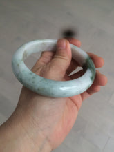 Load image into Gallery viewer, 61.7mm certified 100% natural type A sunny green/dark green/white chubby jadeite jade bangle D79-0673
