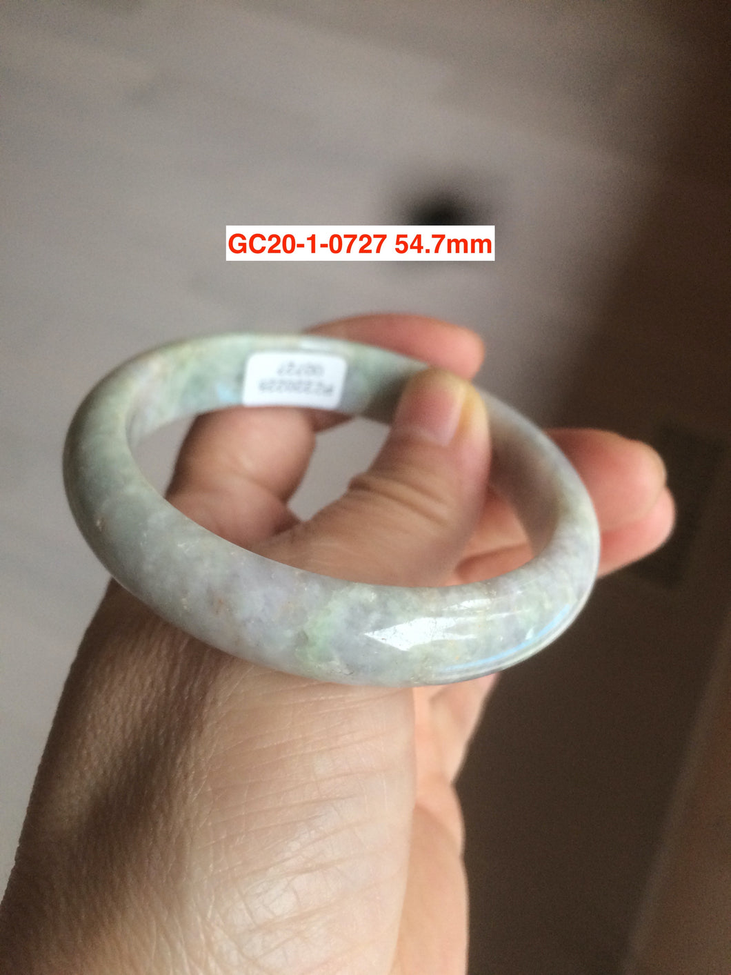 54-60mm certified Type A 100% Natural light green Jadeite Jade bangle GC20/23 (add on item)