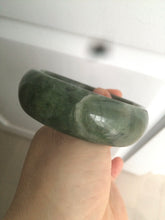 Load image into Gallery viewer, 59.2mm 100% Natural dark green/black nephrite Hetian Jade(碧玉)  bangle HF18
