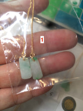 Load image into Gallery viewer, 100% Natural icy sunny green/purple safe and sound dangling jadeite Jade earring AT72 (Add on item. No sale individually)
