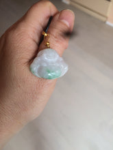 Load image into Gallery viewer, Certified 100% Natural sunny green/white/light purple happy buddha jadeite Jade pendant necklace X110-3-7354
