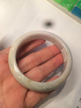 Load image into Gallery viewer, 56.3mm certified 100% natural Type A light green/white jadeite jade bangle AR65-7520
