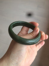 Load image into Gallery viewer, 59mm 100% Natural dark green/black nephrite Hetian Jade(碧玉)  bangle HF16
