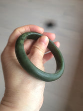 Load image into Gallery viewer, 59mm 100% Natural dark green/black nephrite Hetian Jade(碧玉)  bangle HF16
