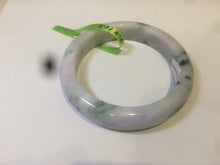 Load image into Gallery viewer, 55.2mm Certified Type A 100% Natural light green/purple/brown authentic Jadeite Jade bangle F86-6199
