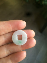 Load image into Gallery viewer, 18-19.6mm Type A 100% Natural sunny green/ light purple/white Jadeite Jade ancient Chinese coin pendant group AT75
