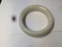 Load image into Gallery viewer, 59.4mm 100% Natural white/beige with black/brown flying dandelions Osmanthus fragrant cake chubby nephrite Hetian Jade bangle HT55
