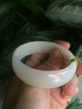 Load image into Gallery viewer, 51mm Certified Type A 100% Natural light beige/white Hetian (nephrite) Jade bangle G76-7877
