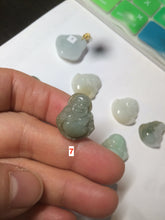 Load image into Gallery viewer, 100% Natural type A green/white small happy buddha jadeite Jade pendant necklace group AF33
