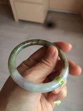 Load image into Gallery viewer, 52.4mm certified Type A 100% Natural green/purple/brown round cut Jadeite Jade bangle AE43-1432
