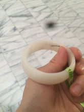 Load image into Gallery viewer, 51mm Certified Type A 100% Natural light beige/white Hetian (nephrite) Jade bangle G76-7877
