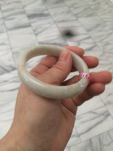Load image into Gallery viewer, 55.2mm type A 100% Natural green/ white Jadeite Jade bangle Y54
