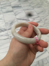 Load image into Gallery viewer, 55.2mm type A 100% Natural green/ white Jadeite Jade bangle Y54
