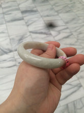 Load image into Gallery viewer, 55.2mm type A 100% Natural green/ white Jadeite Jade bangle Y54
