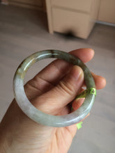 Load image into Gallery viewer, 52.4mm certified Type A 100% Natural green/purple/brown round cut Jadeite Jade bangle AE43-1432
