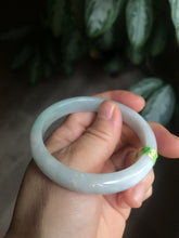 Load image into Gallery viewer, 53.4mm 100% natural Type A green/white jadeite jade bangle G73
