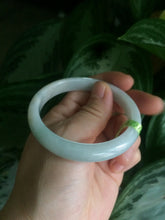 Load image into Gallery viewer, 53.4mm 100% natural Type A green/white jadeite jade bangle G73
