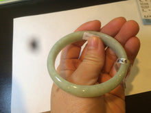 Load image into Gallery viewer, 53.8mm certified Type A 100% Natural light apple green Jadeite Jade bangle S28-6276
