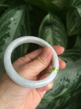 Load image into Gallery viewer, 57.7mm certificated type A 100% Natural light green/white Jadeite Jade bangle R70-0274
