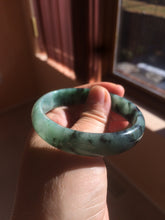 Load image into Gallery viewer, 51mm certified Type A 100% Natural green/blue oval Jadeite Jade bangle AQ41-2254
