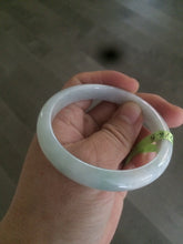 Load image into Gallery viewer, 53.4mm 100% natural Type A green/white jadeite jade bangle G73
