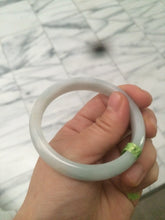 Load image into Gallery viewer, 53.4mm 100% natural Type A green/white jadeite jade bangle G73
