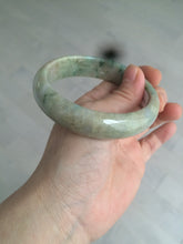 Load image into Gallery viewer, 59.5mm certified Type A 100% Natural sunny green gray yellow purple (FU LU Shou)Jadeite bangle D68-3750
