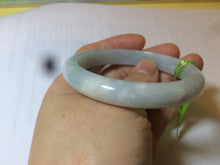 Load image into Gallery viewer, 53.4mm 100% natural Type A green/white jadeite jade bangle G73
