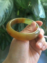 Load image into Gallery viewer, 52.9mm 100% Natural yellow/red/orange/gray Xiu Jade (Serpentine) (The Origin of Life) bangle A30
