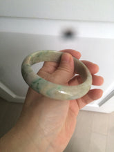 Load image into Gallery viewer, 59.5mm certified Type A 100% Natural sunny green gray yellow purple (FU LU Shou)Jadeite bangle D68-3750
