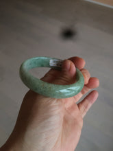 Load image into Gallery viewer, 50mm Certified Type A 100% Natural apple green oval Jadeite Jade bangle D67-9740
