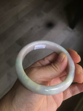 Load image into Gallery viewer, 56.2 mm certificated Type A 100% Natural light green/yellow/purple Jadeite Jade bangle AM7-7533
