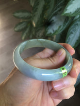 Load image into Gallery viewer, 57.7mm certificated Type A 100% Natural light green/purple Jadeite Jade bangle G74-8401
