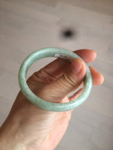 Load image into Gallery viewer, 50mm Certified Type A 100% Natural apple green oval Jadeite Jade bangle D67-9740
