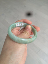 Load image into Gallery viewer, 50mm Certified Type A 100% Natural apple green oval Jadeite Jade bangle D67-9740
