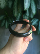 Load image into Gallery viewer, 59.7mm certified 100% Natural dark green/black nephrite Hetian Jade bangle Q18-4641
