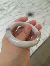 Load image into Gallery viewer, 53.5mm 100% natural Type A white/yellow/black jadeite jade bangle U83-3744
