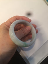 Load image into Gallery viewer, 51.3mm Type A 100% Natural green light Jadeite Jade oval bangle AM16
